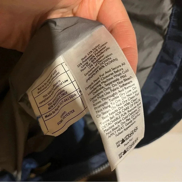 Eddie Bauer Sun Valley Down Parka Winter Jacket Womens Medium Dark Navy No Hood - Picture 6 of 9